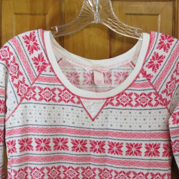 Victoria's Secret Long John PJs White/Pink/Grey Top & Bottom Size XS - Picture 5 of 10